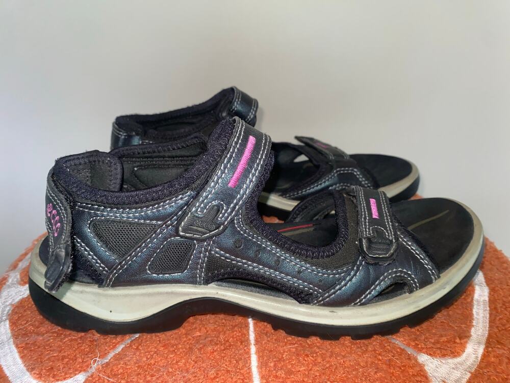 ECCO Women's Yucatan Performance Sandals Sz 41 10/10.5 Black Gray Metallic Pink